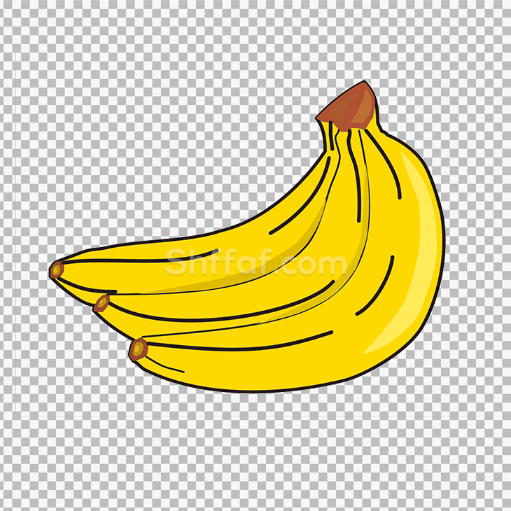 صورة موز اصفر كرتون banana transparent cartoon png