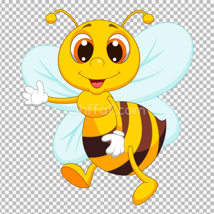 صورة نحلة جميلة كرتون لون اصفر bee cartoon png