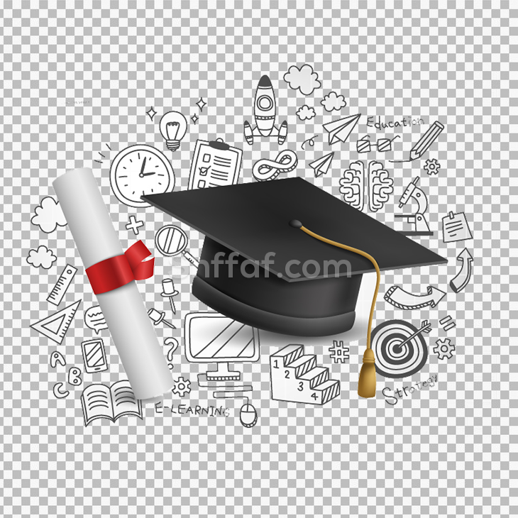 خلفية قبعة تخرج مع باترن تخرج كاب graduation png