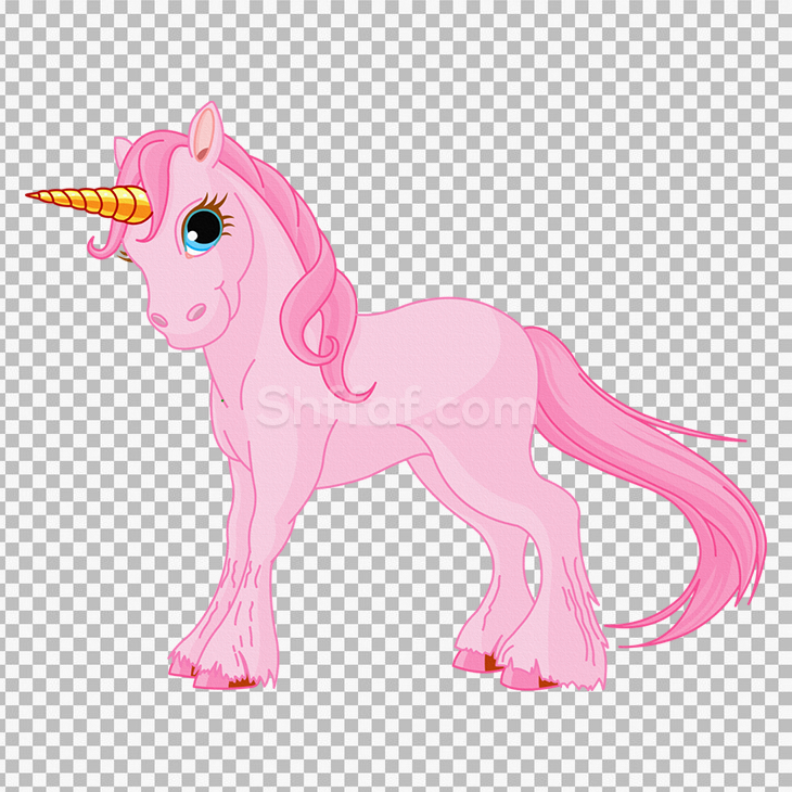 حصان يونيكورن زهري جميل كرتون Pink unicorn illustration