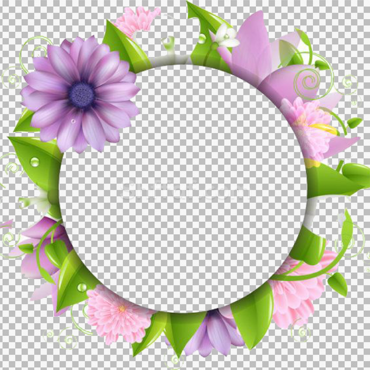 اطار ورود دائري مميز بدون خلفية flower designs for borders PNG