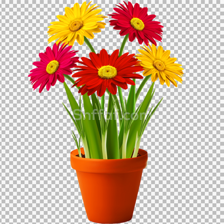 قوار ورد جميل رسوم flower with pot vector PNG