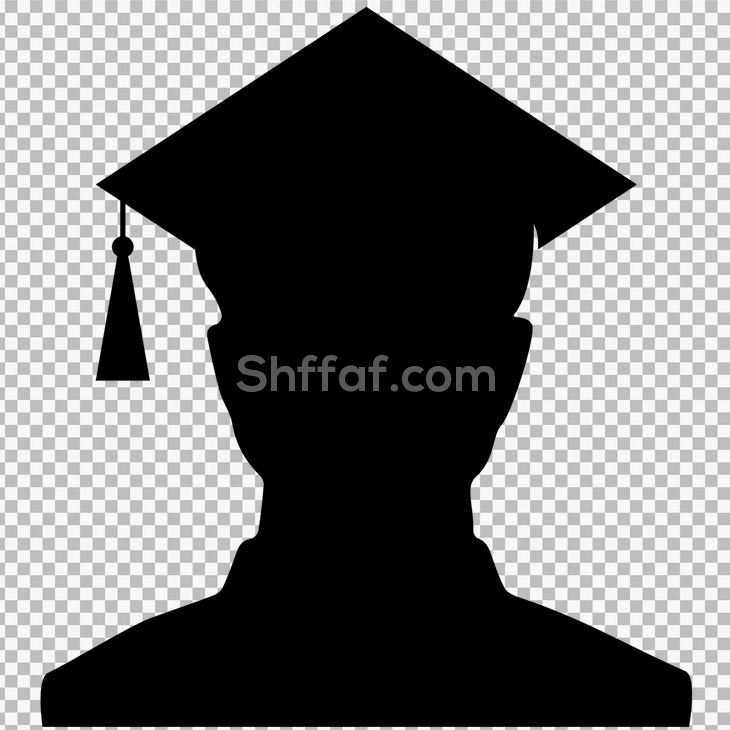 ايقونة خريج لون اسود سلويت graduation icon png