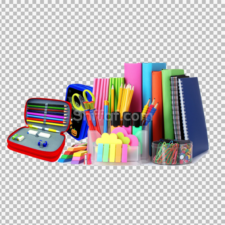 قرطاسية المدرسة ملونة بدون خلفية stationery png