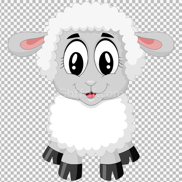 خروف ابيض كرتون جميل بدون خلفية Sheep Lamb png