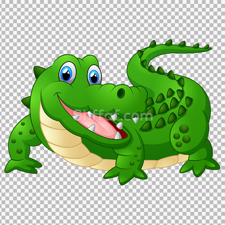 صورة تمساح اخضر كرتون Happy Crocodile Cartoon png