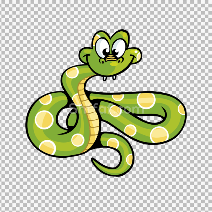 صورة حية كرتون لون اخضر خلفية شفافة snake green cartoon png