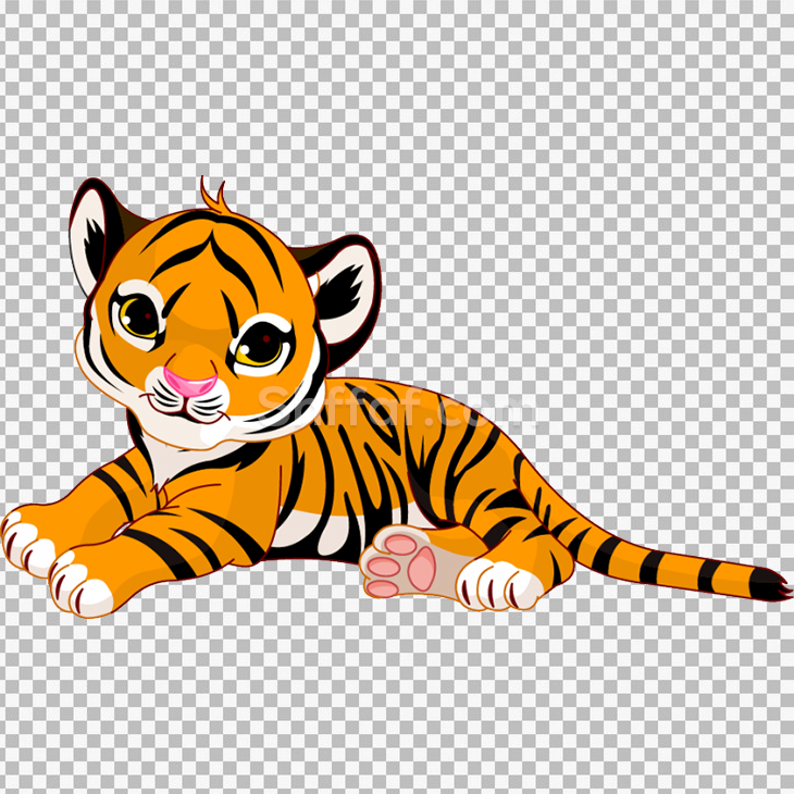 صورة نمر كروتون جالس بدون خلفية tiger cartoon orange png