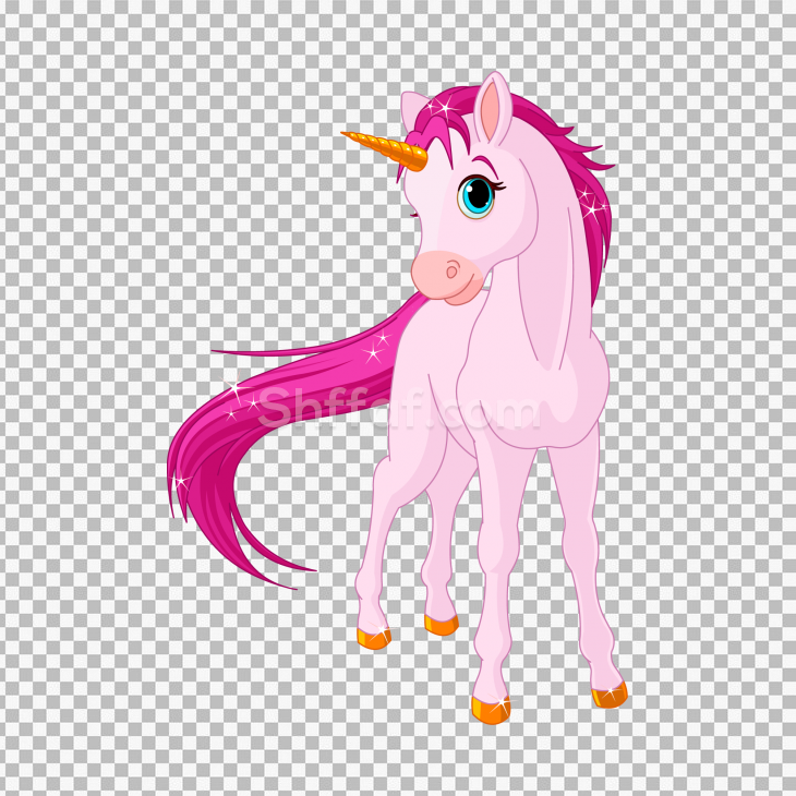 حصان يونيكورن جميل زهري Pink unicorn png