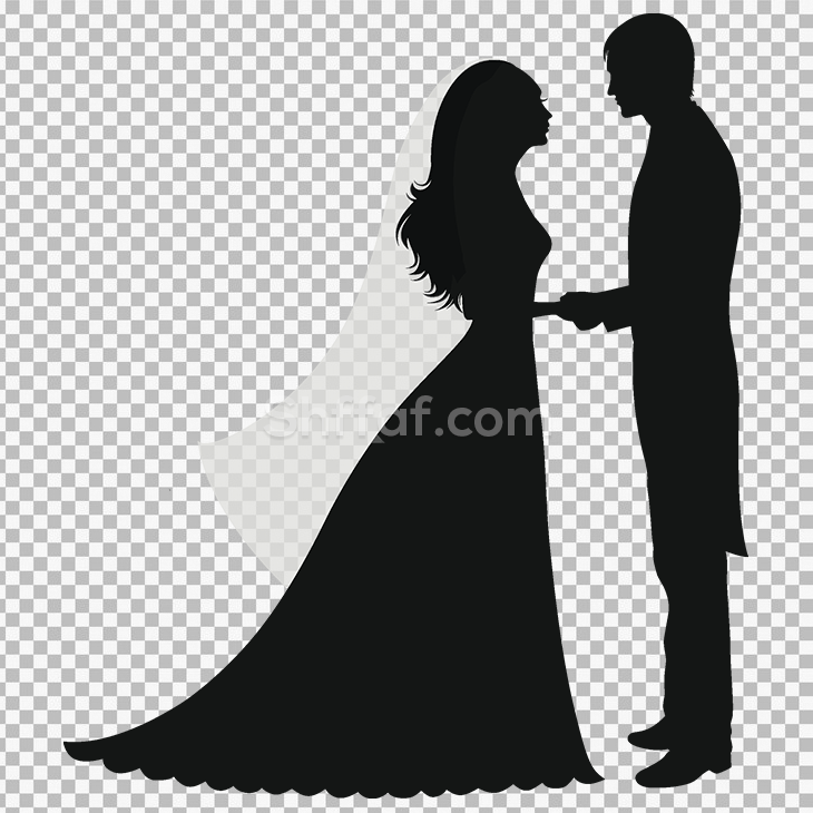 شكل عريس وعروس سلويت بدون خلفية newlyweds silhouette png