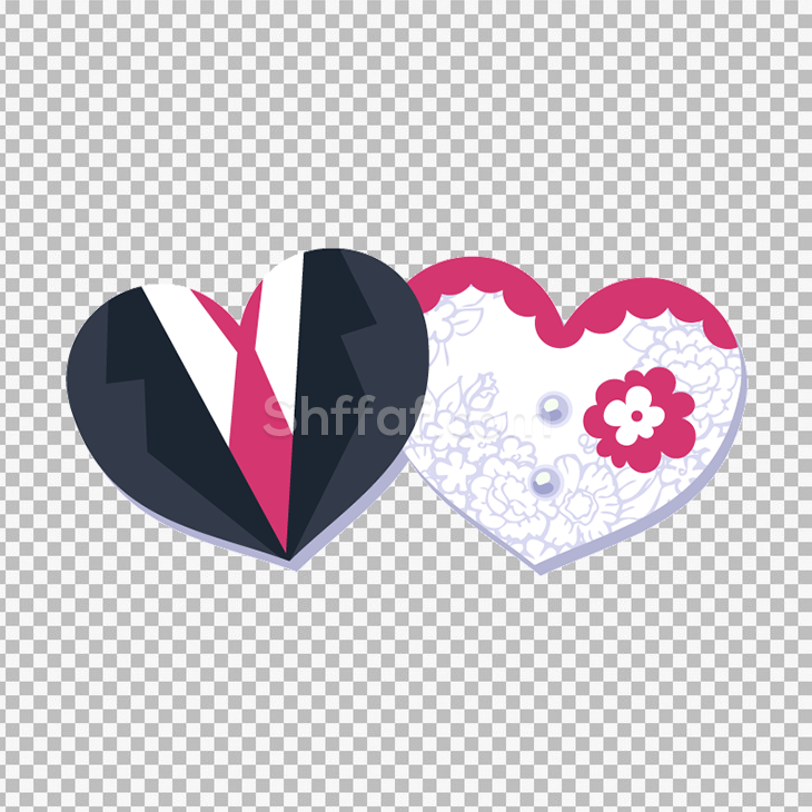 شكل قلوب عريس وعروس خلفية شفافة bride groom heart png transparent