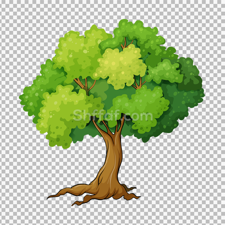 صورة شجرة كرتون مفرغة green tree cartoon png