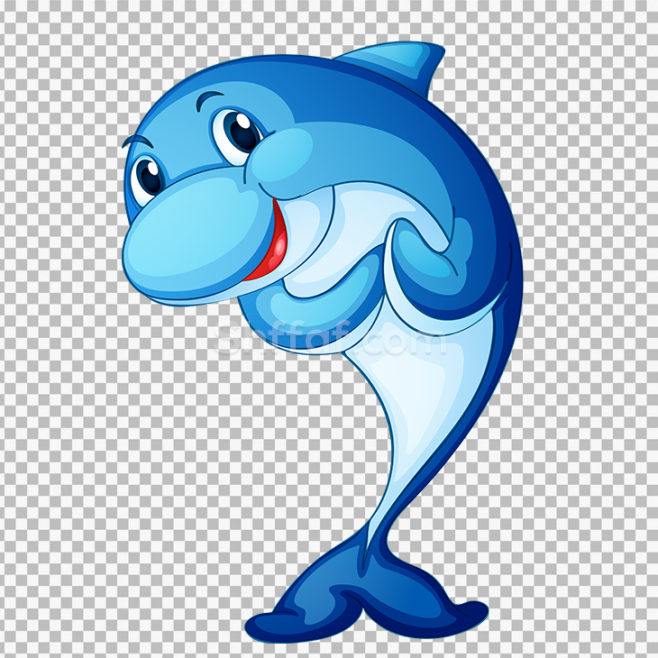 صورة دولفين ازرق رسوم كرتون Dolphin blue cartoon png