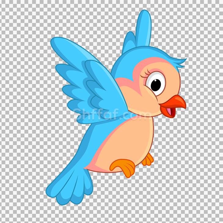 صورة عصفور كرتون لون ازرق bird blue cartoon png