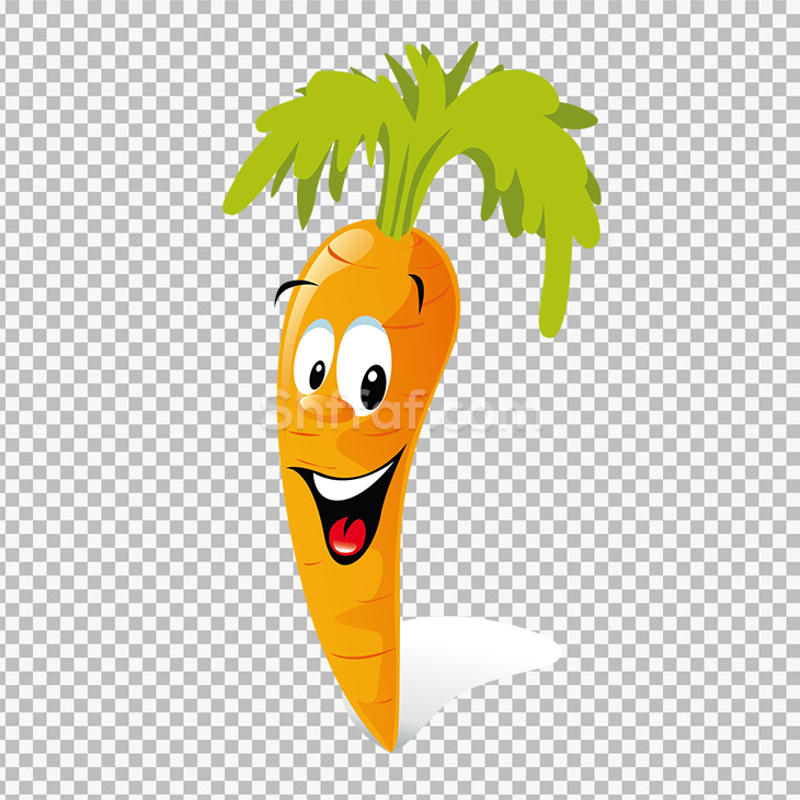 صورة جزرة كرتون لها عينين carrot cartoon png