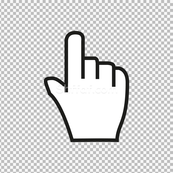 ايقونة مؤشر يد شفافة hand click cursor png