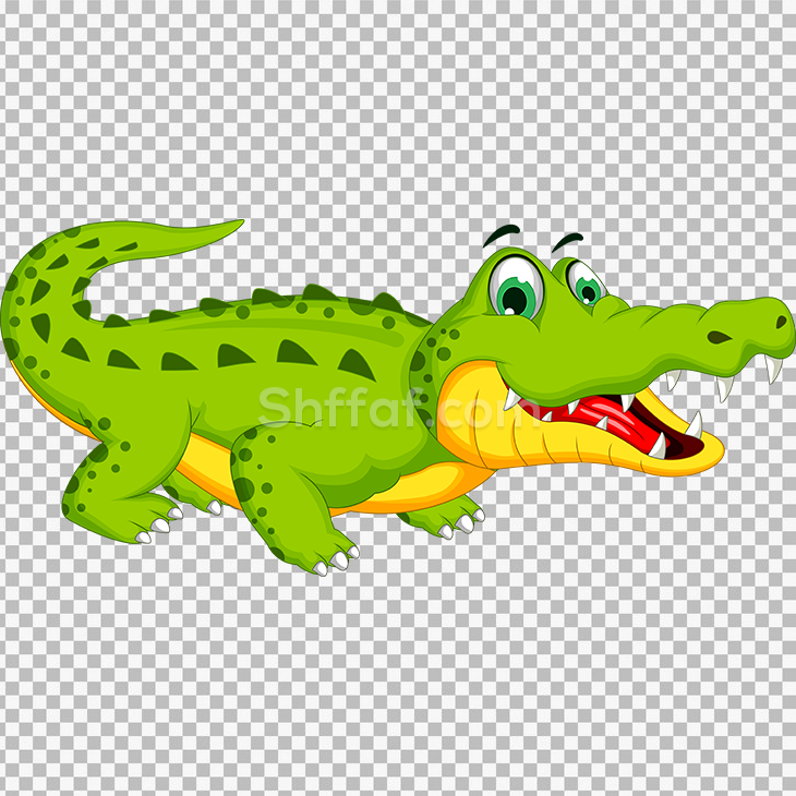 صورة تمساح كرتون اخضر crocodile cartoon png