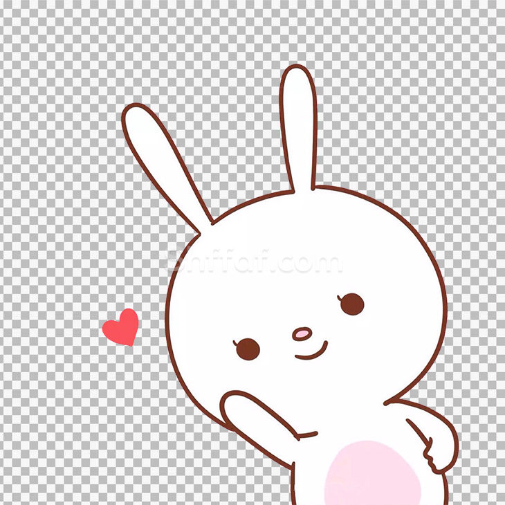 ارنب جميل كيوت كرتون White and pink bunny png