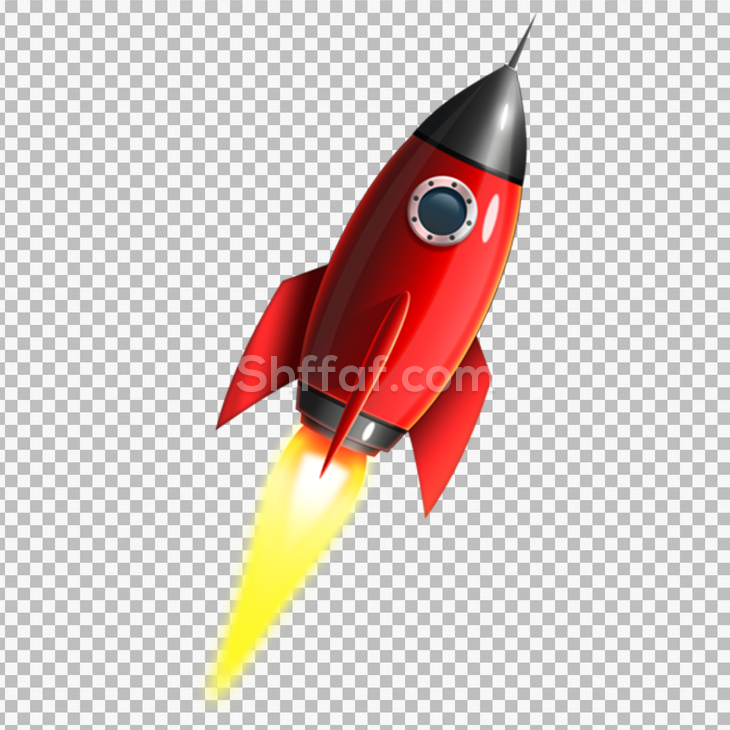 صاروخ احمر منطلق فيكتور شفاف red rocket launch png