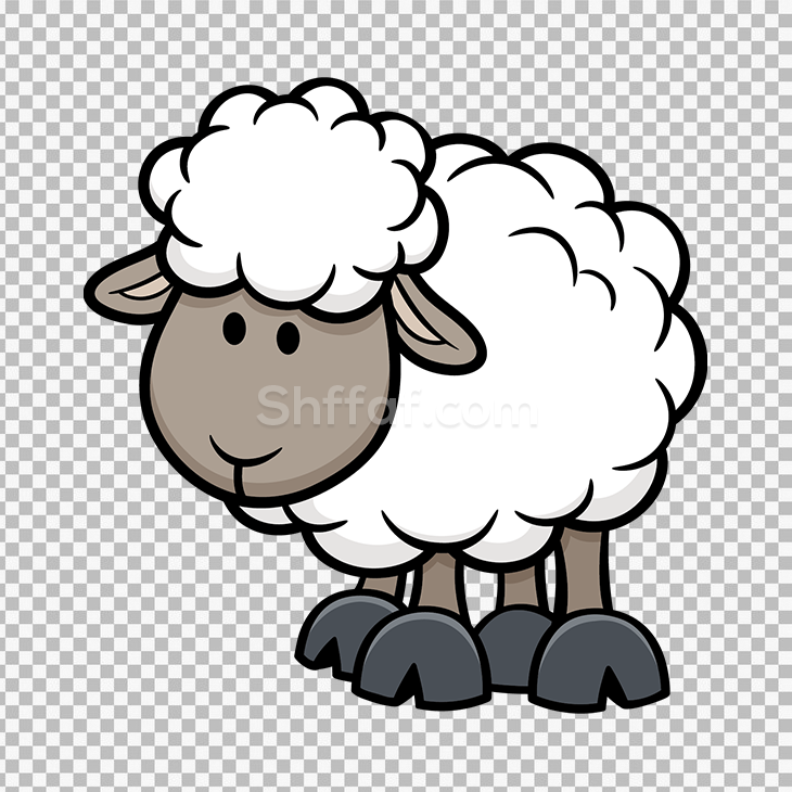 صورة خروف كرتون ابيض مفرغ sheep png