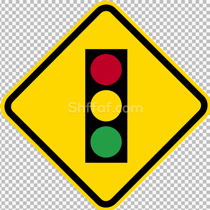 اشارة تحذير بوجود اشارة ضوئية Traffic sign Warning sign Road